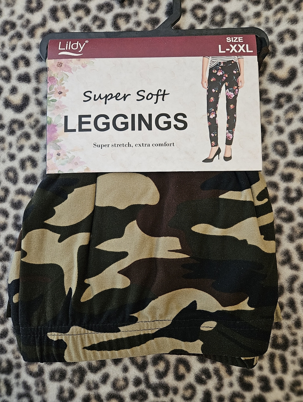 Lildy Printed Super Soft Leggings, Size L-XXL, Brand New (Camouflage Print)